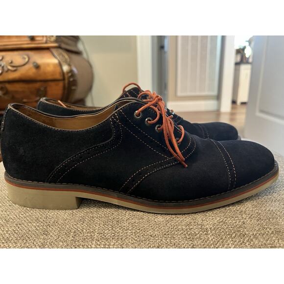 Johnston And Murphy Blue Suede Mens Shoes. Derby Style. Size 10.5. 59-11647 main image 7